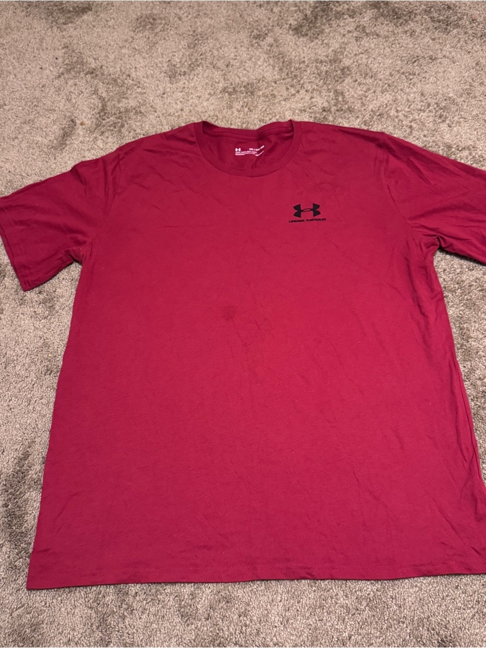 Under Armour Shirt Mens 2XL Red Loose Heatgear Short Sleeve Logo